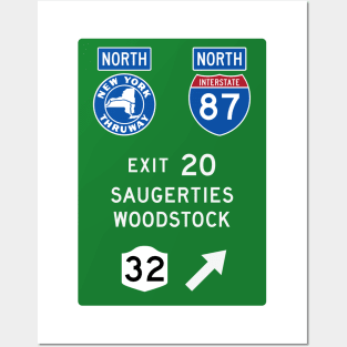 New York Thruway Northbound Exit 20: Saugerties Woodstock Catskills Posters and Art